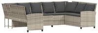 vidaXL Gartenlounge-Set Gartensofa mit Kissen Hellgrau Poly Rattan, (1-tlg)