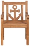 MR.DEKO Gartenstuhl Anker Teak Gartensessel maritim massiv natur, besonderer