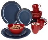 M&Auml;SER Kombiservice Natural 16tlg Kombiservice rot & blau 4 Pers. Becher Schalen