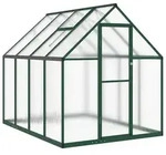 furnicato Gew&auml;chshaus 224x169x195 cm Gr&uuml;n mit Aluminiumrahmen und Polycarbonat