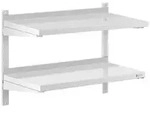 Royal Catering H&auml;ngeregal 80 x 40 cm Wandbord Doppel Wandregal Edelstahl Regal...