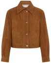 BOSS ORANGE Lederjacke Salisa Premium Damenmode Blouson aus Veloursleder