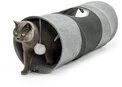 lionto Agility-Tunnel f&uuml;r Katzen, Spieltunnel erweiterbar & platzsparend, grau,