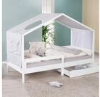 roba&reg; Hausbett 90 x 200 cm - Kinderbett & Jugendbett - Holz wei&szlig; lackiert