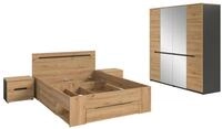 xonox.home Schlafzimmer-Set Canu, (4tlg. Set inkl. Nachtkommoden, Bett 140X200,