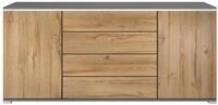 Vladon Sideboard Faro V2 (Kommode mit 2 T&uuml;ren & 4 Schubladen, Schrank mit LED