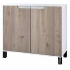 Vladon Kommode Sylt V3 (Moderner K&uuml;chenschrank, mit 2 gro&szlig;en T&uuml;ren), Wei&szlig;...