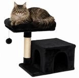 lionto Kratzbaum platzsparend 50 cm, f&uuml;r Kitten & Jungtiere, schwarz,
