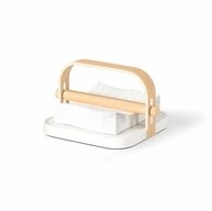 Umbra Serviettenhalter Bellwood Wei&szlig; Natur, Holz, Beton, ABS-Kunststoff