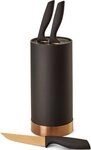 ECHTWERK Messerblock (4tlg), Messer Set 4tlg mit Borsteneinsatz 11 cm x 22 cm,...