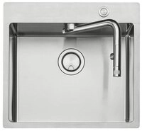 Naber Edelstahlsp&uuml;le n-Set Corno Turno 60, Sp&uuml;le und integrierte Armatur...