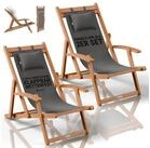 Juskys Gartenliege Tavira, 2er Set, 2 St., Verstellbare Lehne, Klappbar,...