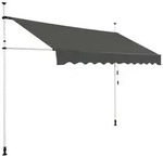 COSTWAY Klemmmarkise 300cm breit, h&ouml;henverstellbar 200-300cm, Grau grau 300 cm