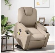 vidaXL Sessel vidaXL Massagesessel mit Aufstehhilfe Cappuccino Kunstleder