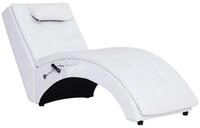 vidaXL Chaiselongue, Massage Liegesofa mit Kissen Wei&szlig; Kunstleder