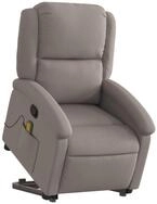 vidaXL Sessel Massagesessel mit Aufstehhilfe Taupe Stoff (1-St)