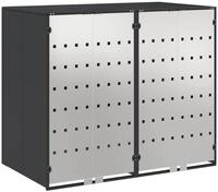 vidaXL M&uuml;lltonnenbox Wagenm&uuml;llbeh&auml;lter f&uuml;r 2 Beh&auml;lter Stahl Anthrazit (1...
