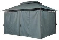 Mondeer Pavillon Gartenpavillon, mit 6 Seitenteilen Vorh&auml;nge Metallrahmen...