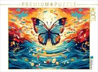 CALVENDO Puzzle CALVENDO Puzzle Bunter Schmetterling vor Sonnenuntergang, 1000...