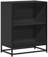vidaXL B&uuml;cherregal B&uuml;cherregal Schwarz 60x35x76 cm Holzwerkstoff, 1-tlg.