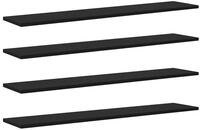 vidaXL B&uuml;cherregal Regalbrett 4 pcs Schwarz 100 x 20 x 1.5 cm Holzwerkstoff,...