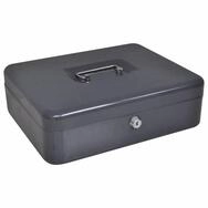 vidaXL Tresor Geldbox mit Schloss Dunkelgrau 30 x 24 x 9 cm Stahl (1-St)
