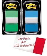 Post-it&reg; Notizzettel Post-it Haftstreifen Index I680-GB2 25,4 blau 50 Bl./Block