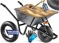 MASKO Schubkarre Bau- und Gartenschubkarre 100 Liter, mit Luftreifen und...