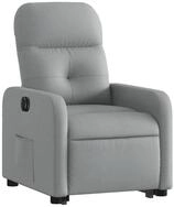 vidaXL Sessel Relaxsessel mit Aufstehhilfe Elektrisch Hellgrau Stoff (1-St)