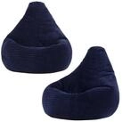 icon Sitzsack 2er Set Kinder Sessel aus Cord Flauschig &bdquo;Dalton", 69x59x65cm,...
