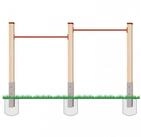 Gartenpirat Turnreck Turnreck aus Kantholz Kiefer impr&auml;gniert mit Reckstange...