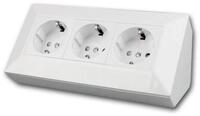 ChiliTec Aufputz-Steckdose DELPHI 3-fach Steckdosenblock, wei&szlig; 250V~/ 16A