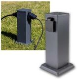 ChiliTec Steckdose Steckdosens&auml;ule TRIXX 2-fach, anthrazit, IP44