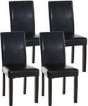 CLP Esszimmerstuhl Ina Kunstleder (4er Set), Holzgestell, hohe Lehne