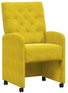 vidaXL Esszimmerstuhl Esszimmerst&uuml;hle mit Rollen 2 pcs Gelb 58 x 67 x 97 cm...