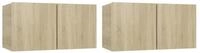 vidaXL TV-Schrank TV-H&auml;ngeschr&auml;nke 2 Stk. Sonoma-Eiche 60x30x30 cm