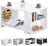 Casaria Couchtisch Santa Cruz, mit Stauraum Holz Wei&szlig; Wohnzimmertisch...