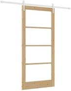 vidaXL Haust&uuml;r Schiebet&uuml;r Natur 93 x 202 cm Massivholz Kiefer und Glas (1-St)