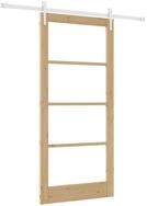 vidaXL Haust&uuml;r Schiebet&uuml;r Natur 93 x 202 cm Massivholz Kiefer und Glas (1-St)