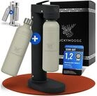 Luckymoose Wassersprudler Infinity-S mit 2x 1,25L langlebige Edelstahlflaschen,
