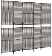 vidaXL Raumteiler Paravent 5-tlg. Braun Poly Rattan, 1-tlg.