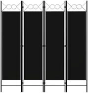 vidaXL Raumteiler 4-tlg. Raumteiler Schwarz 160 x 180 cm, 4-tlg.