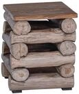 vidaXL Bodenkissen Hocker Natur 30 x 30 x 38 cm Massivholz