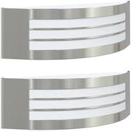 vidaXL Deckenleuchte Au&szlig;enwandleuchte 2 pcs Silber 32 x 10 x 10 cm