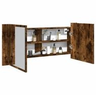 vidaXL Schrankmodule LED-Spiegelschrank R&auml;uchereiche 100x12x45 cm