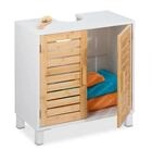 relaxdays Waschbeckenunterschrank mit Bambus T&uuml;re