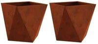 vidaXL Blumentopf Pflanzk&uuml;bel 2 pcs Rostig 40 x 40 x 40 cm Wetterfeststahl (2...