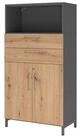 HAMMERBACHER Aktenschrank Kombischrank FlexWall 4OH Sockel graphit/asteiche