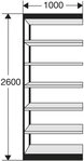 KERKMANN Regal B&uuml;ro-Regal Progress 2000 Regalfeld HxBxT 2600x1000x500mm 7...