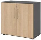 HAMMERBACHER Aktenschrank Regal 2OH T&uuml;ren graphit/Eiche